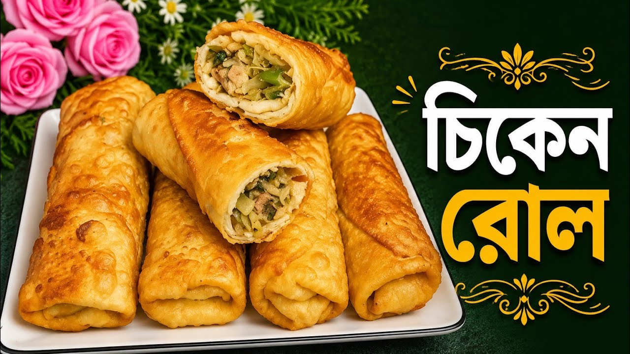 এইভাবে সহজ উপায়ে চিকেন রোল বানিয়ে খেতে অনেক মজা লাগে বার বার বানিয়ে খেতে ইচ্ছে করবে 