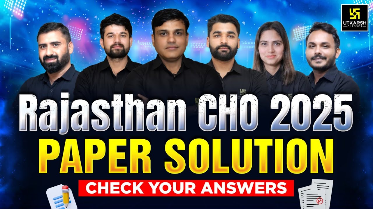 Rajasthan CHO Paper Solution 2025 | CHO Exam Analysis & Answer Key | Utkarsh Nursing Classes