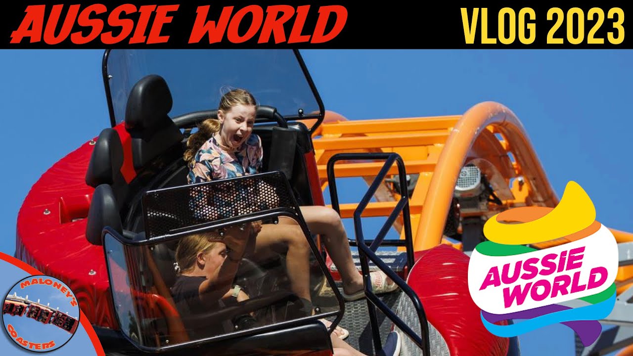 TWO parks in ONE day??!! | Dingo Racer roller coaster reaction | Aussie World vlog Feb 2023