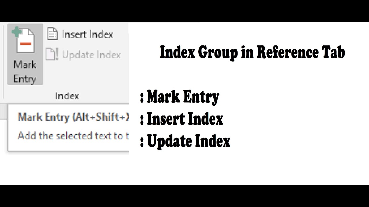 How to use Mark Entry | Insert Index | Update Index | Index Group | MS-Word