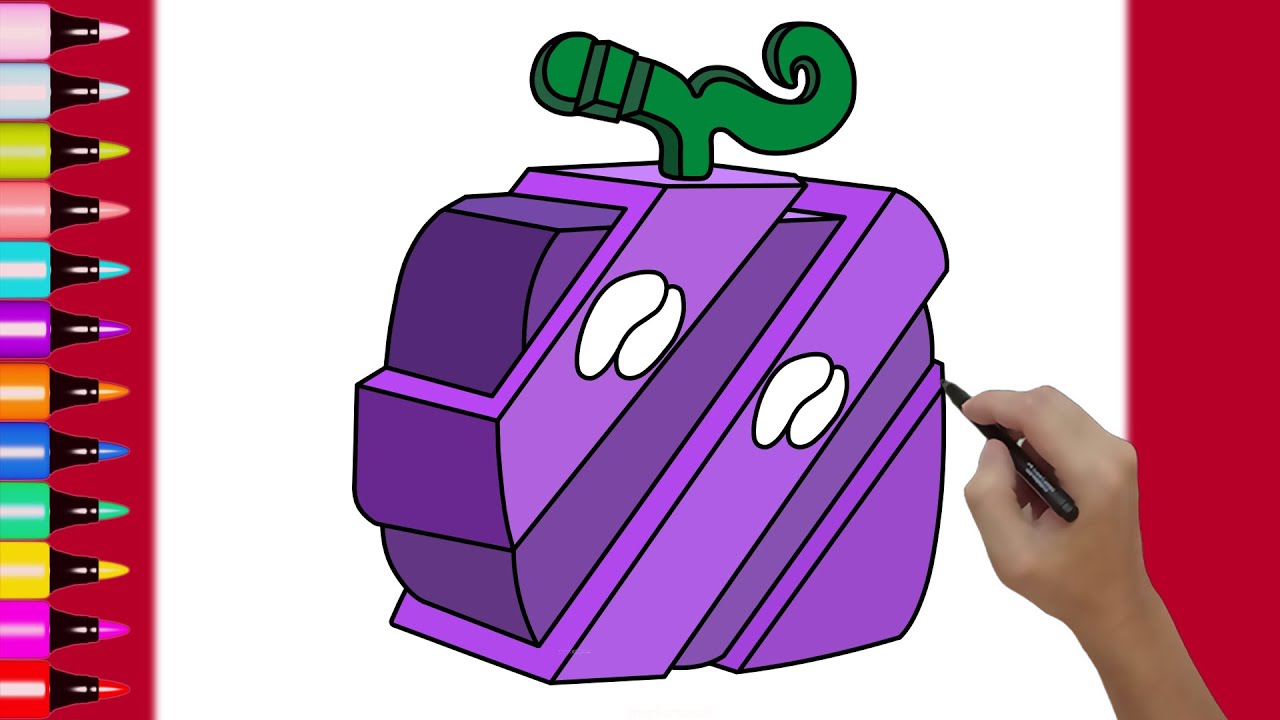 How To Draw Blade Fruit - Blox Fruits - Drawing A Chop Fruit - Roblox