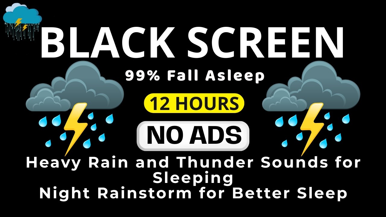 🔴Sleep Certainly In 3 Minutes With Tropical Rainforest & Thunderstorm Sounds | Relaxing Black Screen