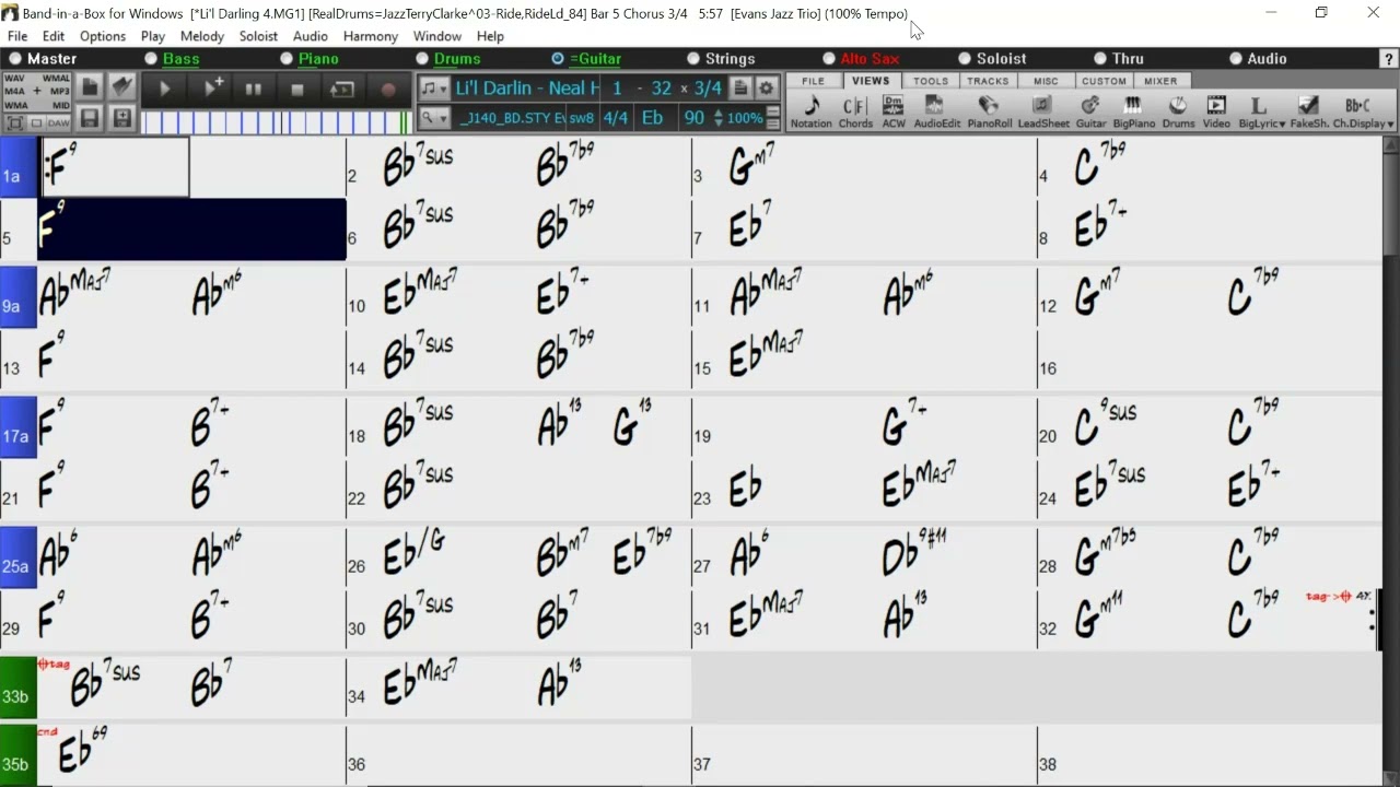 BACKING TRACK - LIL' DARLIN (Eb) 90 BPM SWING BALLAD