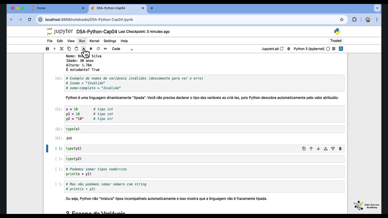 Python é Uma Linguagem Dinamicamente Tipada