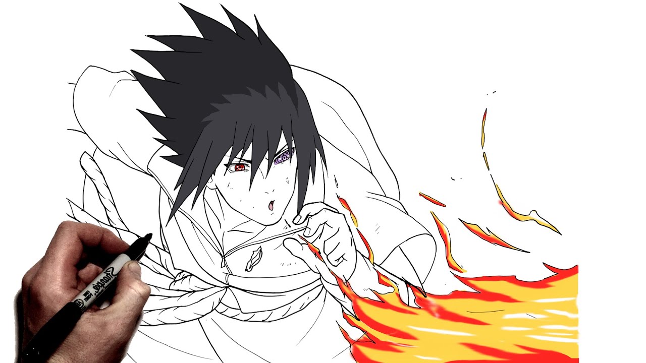 How To Draw Sasuke FireBall | Step By Step | Naruto