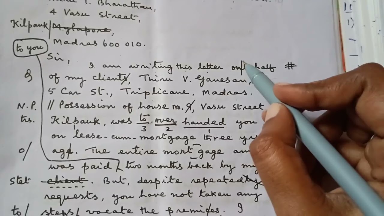 Typewriting English Junior Professional Letter in Tamil | 2nd paper