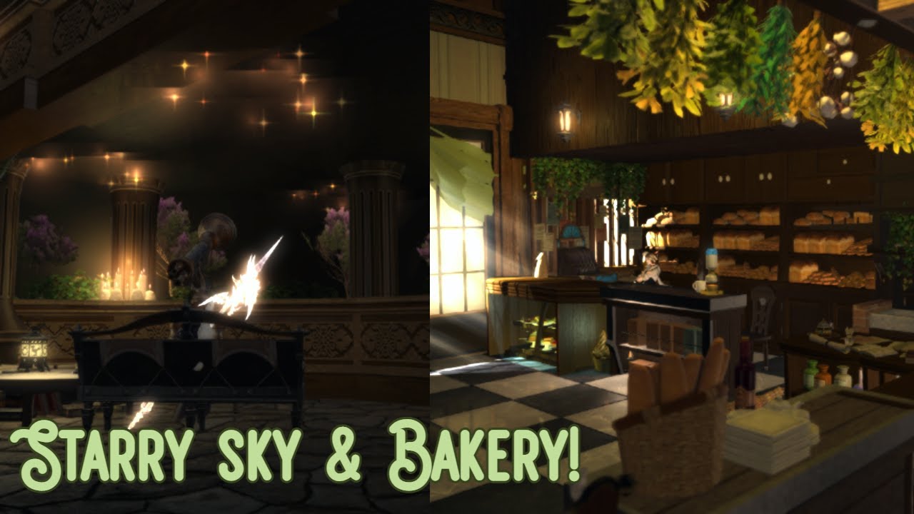 FFXIV Housing - Bakery with a Starry Night Sky! (Walkthrough)