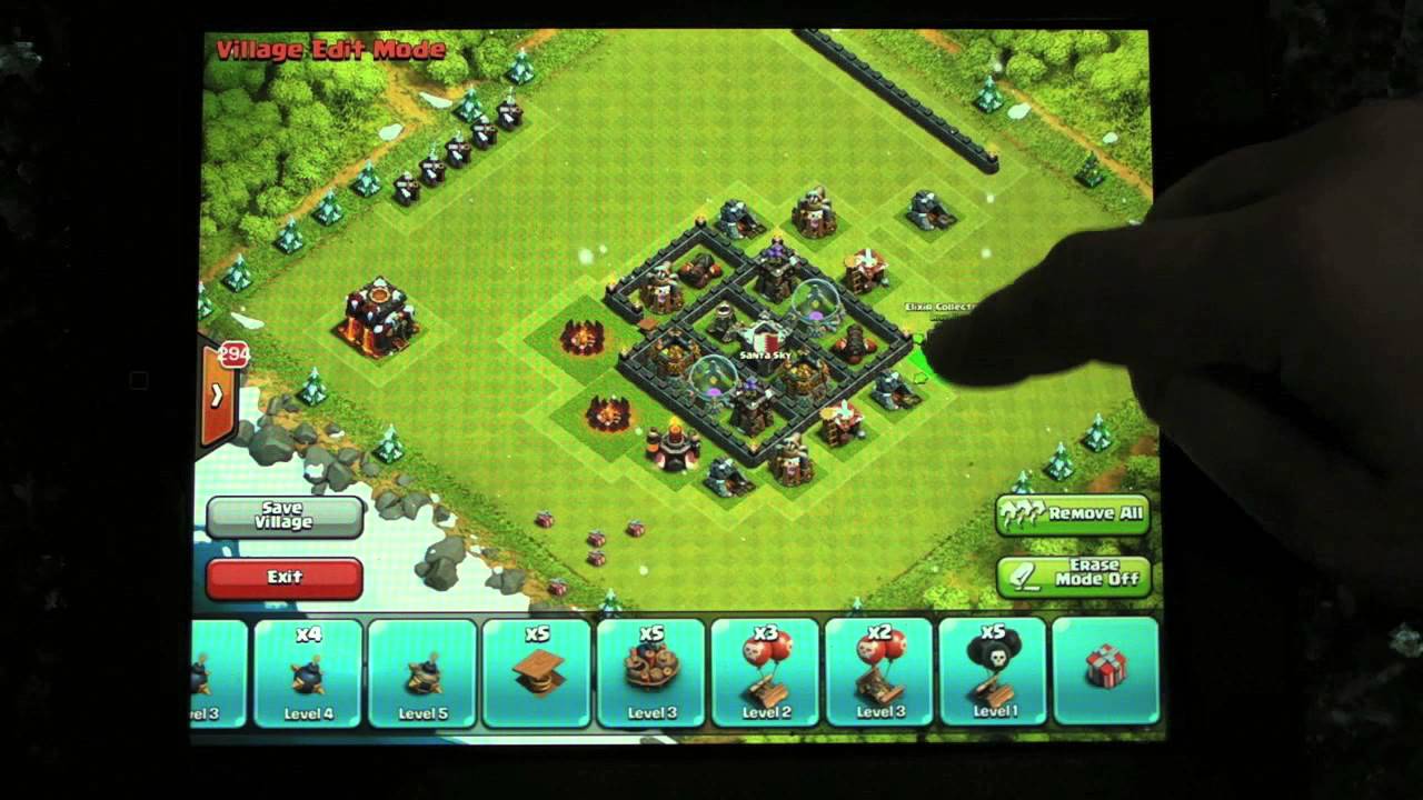 Build a base with Daddy Town Hall 2 thru 5 farming base clash of clans