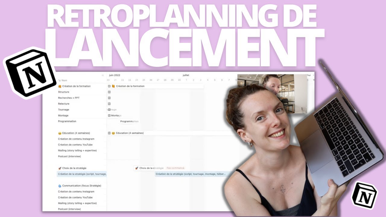 TUTO NOTION | Comment créer un rétroplanning de lancement (organiser un lancement produit digital)
