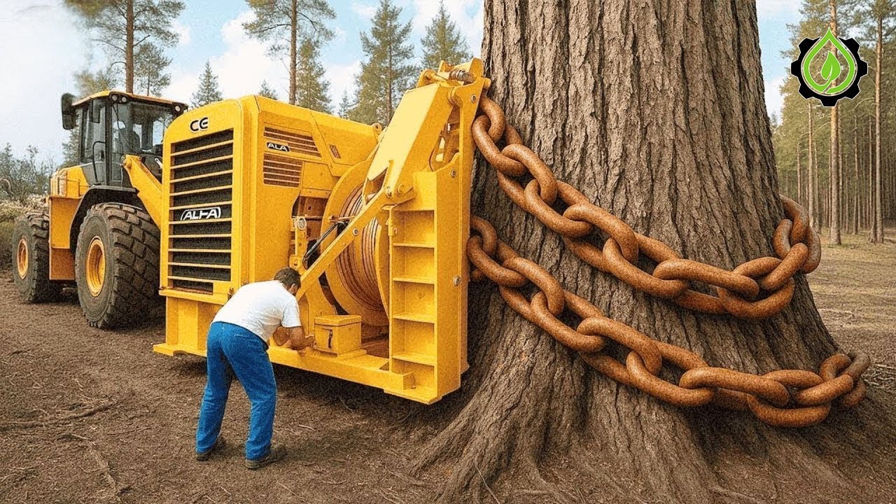 Extreme Dangerous Fastest Big Chainsaw Cutting Tree Machines | Monster Stump Removal Excavator ▶1