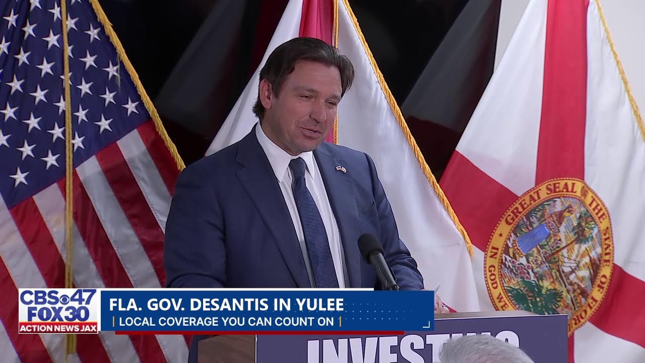Florida Gov. Ron DeSantis speaks in Yulee