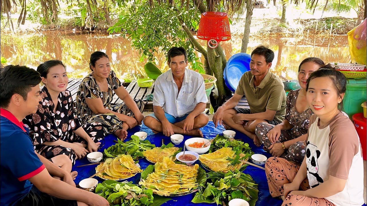 Xay Củ Hủ Dừa Làm Bánh Xèo Rau Rừng Miền Tây Bữa Ăn Quá Hoành Tráng •UMQT | #619