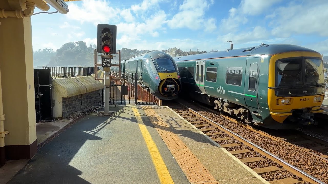A Beautiful spring Day for a Dawlish walk,with station,trains & swans 