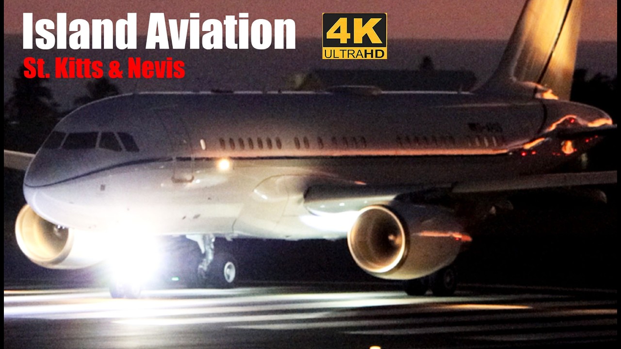 Lovely Airbus A319-115(CJ) (D-APGS) Departing St. Kitts @ Sunset For St. Maarten