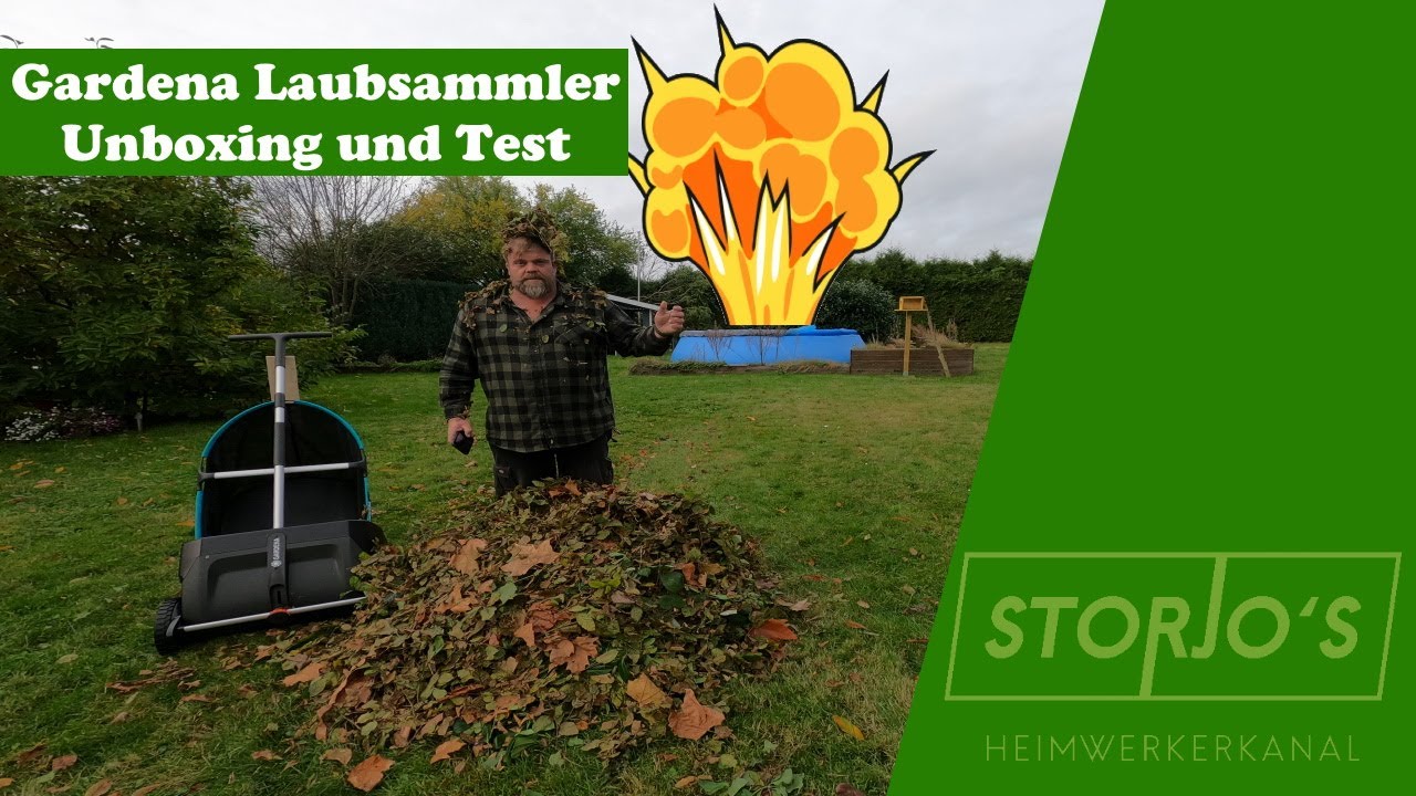 Gardena Laubsammler Unboxing Montage Test | Storjos Heimwerkerkanal
