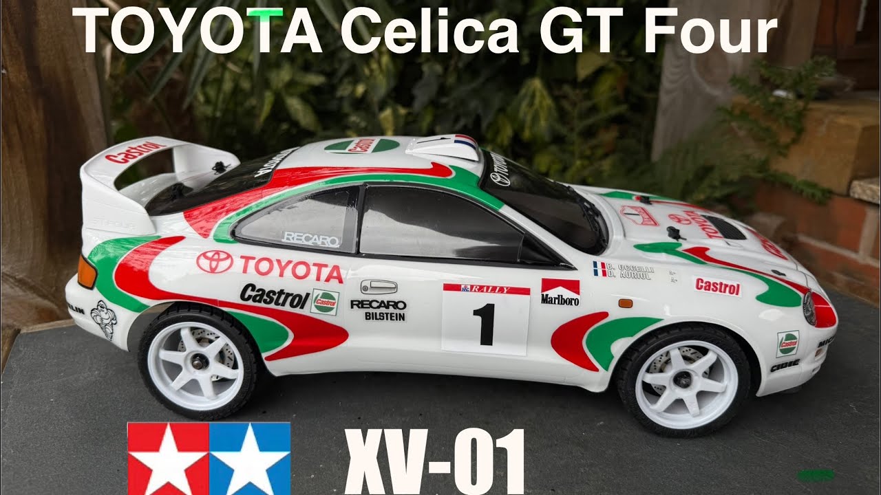 Tamiya Toyota Celica GT Four ST205 на шасси XV-01, с фирменной ливреей Castrol. Легенда ралли.