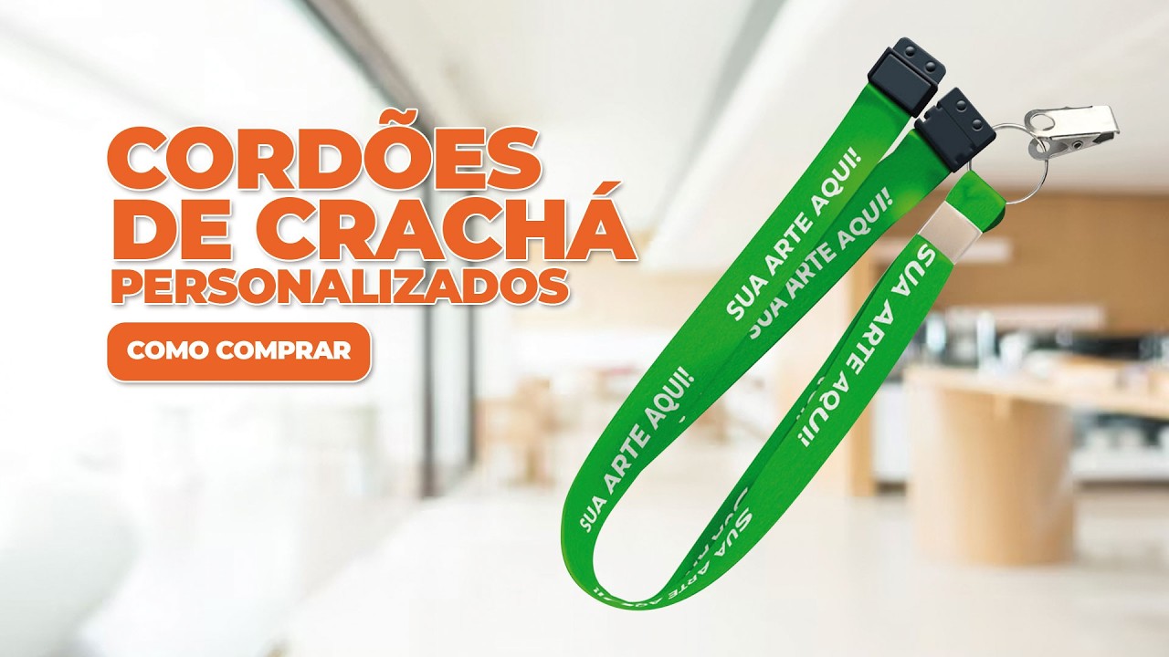 Cordão de Crachá Personalizado 20mm - Presilha Metal