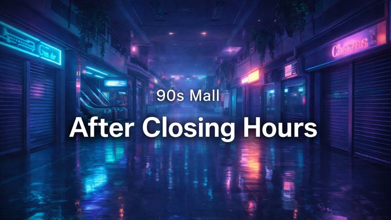 After Closing Hours at a 90s Mall | Neon Ambient for Studying, Relaxing & Sleep