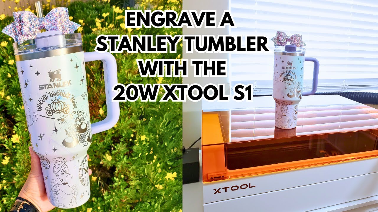 Гравировка на стакане Stanley с помощью 20-ваттного xTool S1