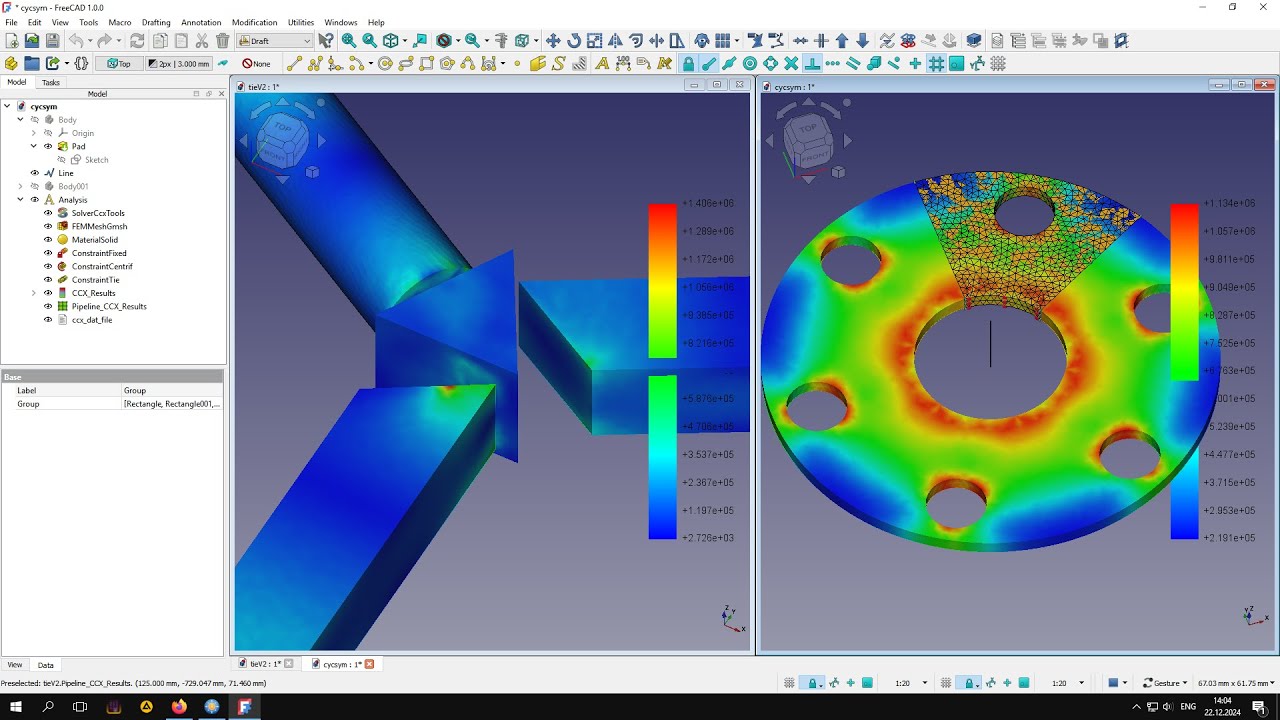 Tie (связка) и Цикличекая симетрия во FreeCAD 1.0