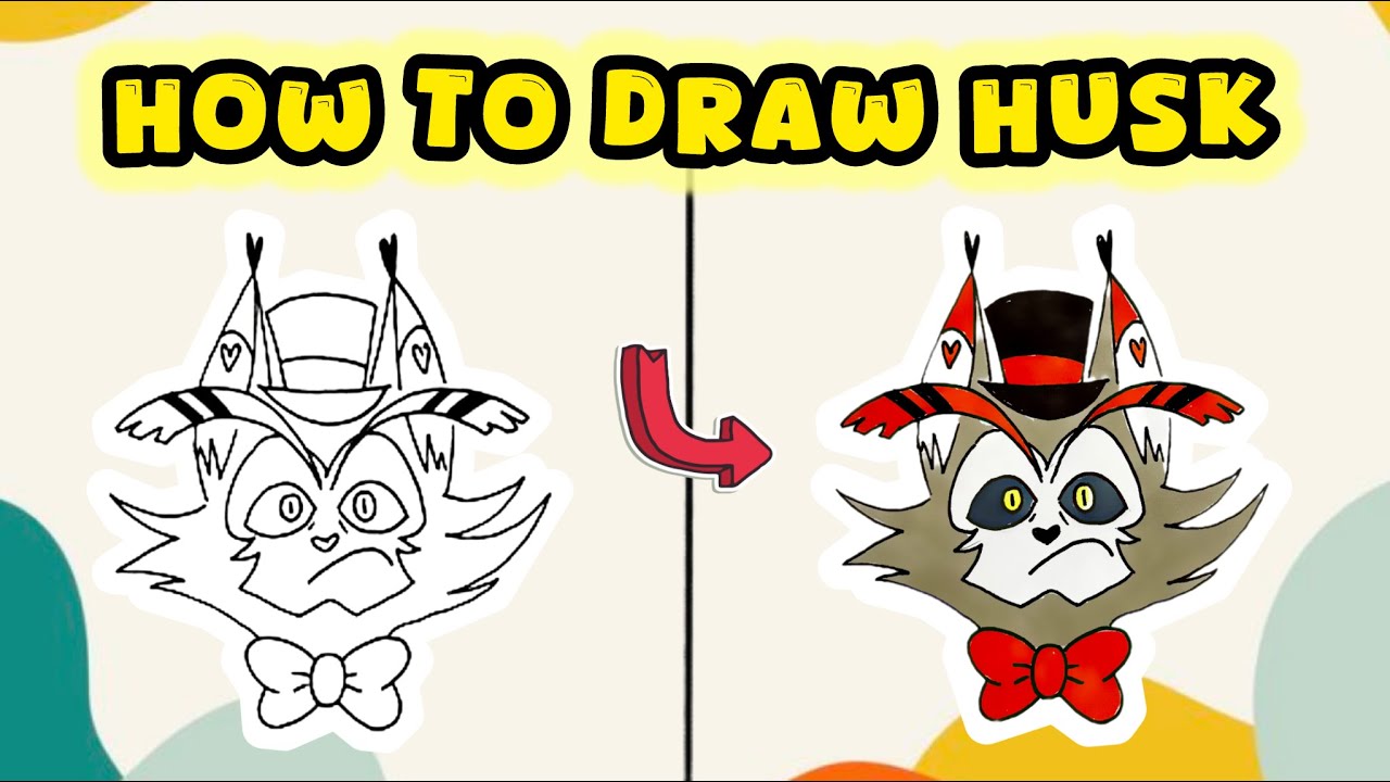 How to Draw Husk from Hazbin Hotel – Detailed Character Drawing Process