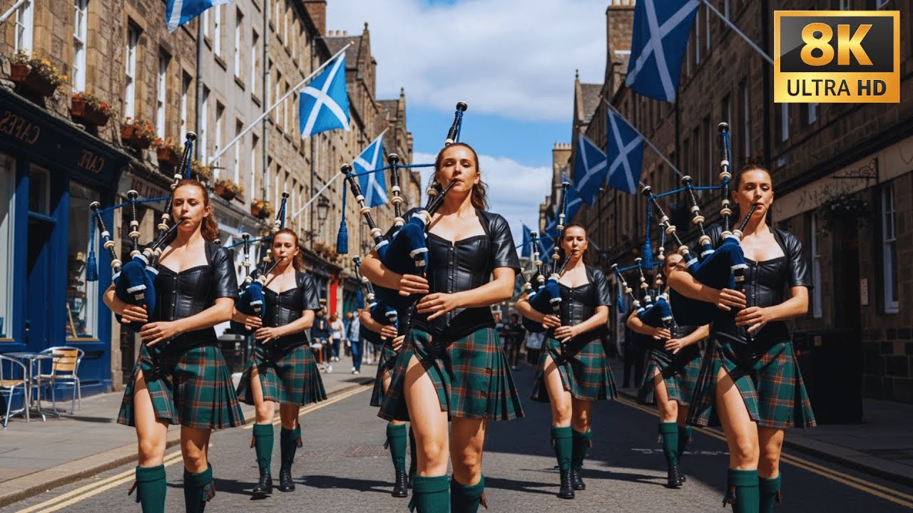 Mighty Highland Bagpipes | Vintage Scottish Bagpipe Walk on the Shore of the Highlands