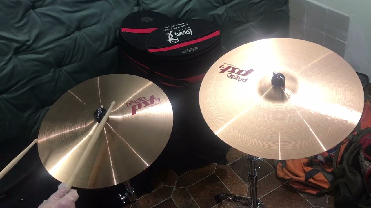 paiste pst7 thin crash comparison 16 '' 18 ''