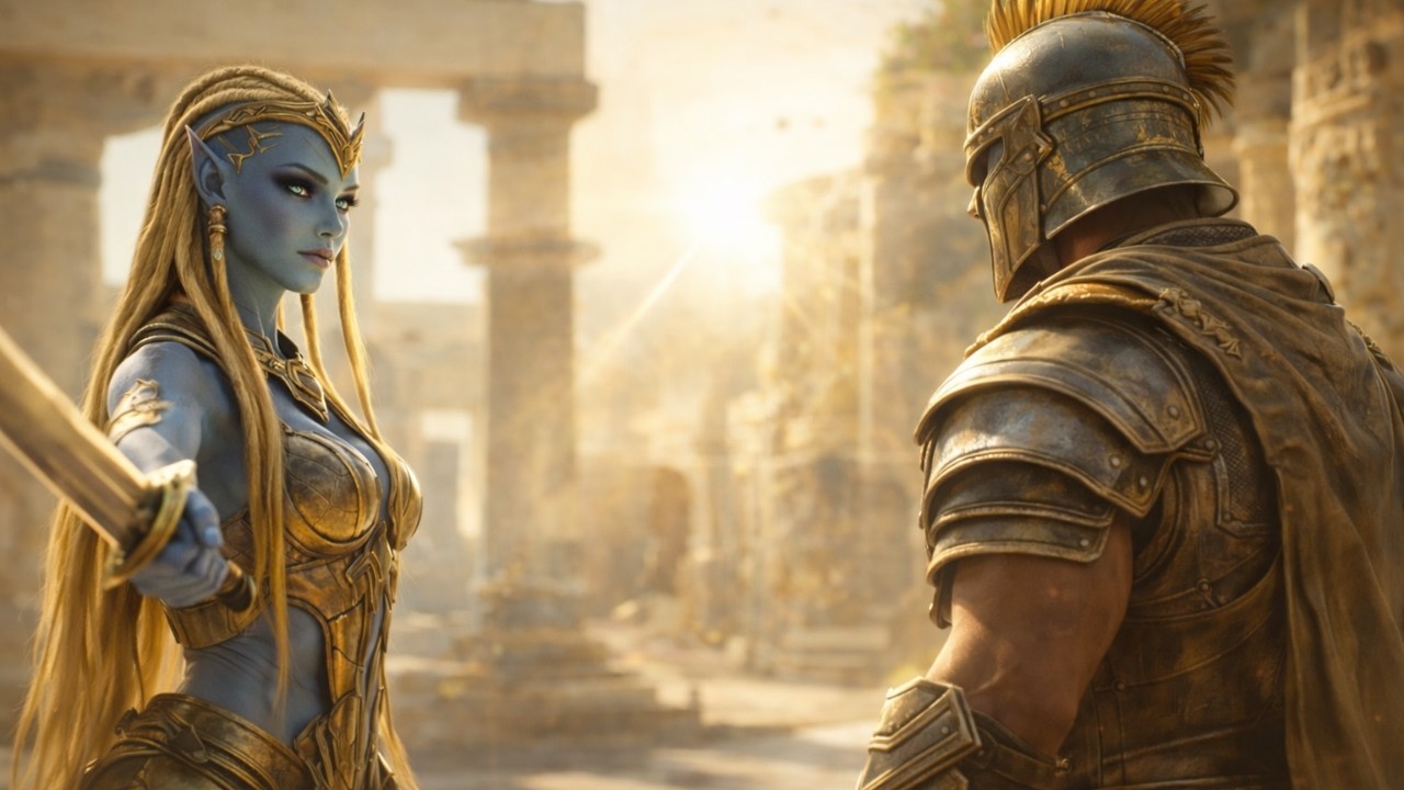 She Couldn’t Speak After Seeing Him Without Armor — Alien Warrior Woman Lowered Her Weapon