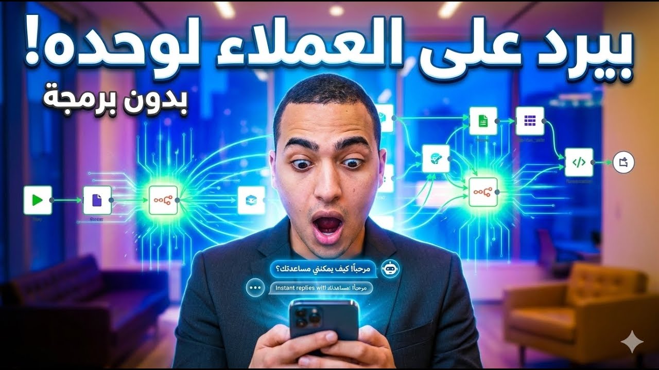 اعمل شات بوت ذكي يفهم العملاء ويرد عليهم تلقائي | n8n + AI