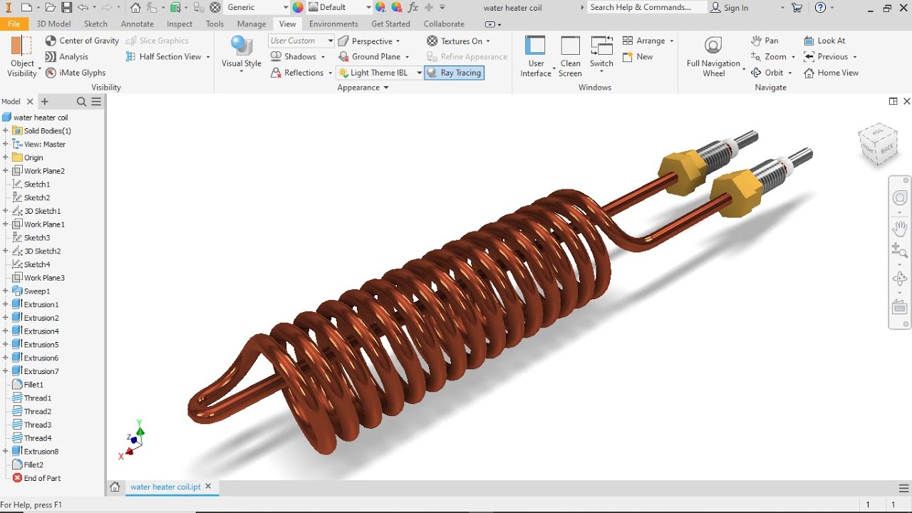 Industrial Immersion Heater Design in Autodesk Inventor | Heating Coil CAD Modeling