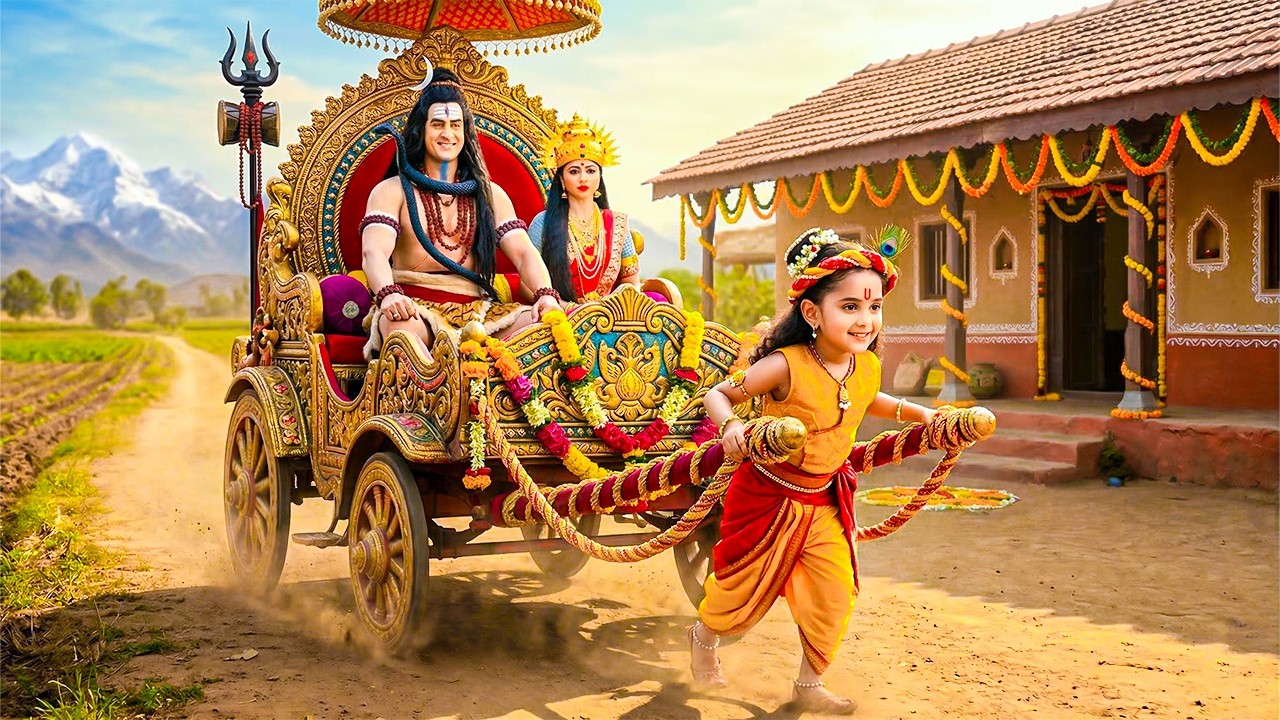 बाल कान्हा ने अपने नन्हे हाथों से रथ को खींचकर महादेव को अपने घर लाए | यशोमती मईया के नंदलाला |