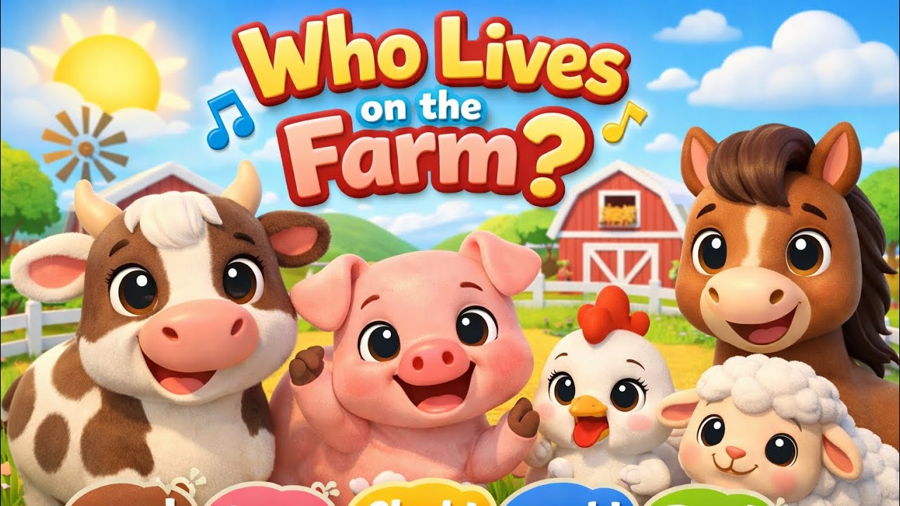 Who Lives on the Farm? 🐮🐷 Fun Farm Animal Song for Toddlers