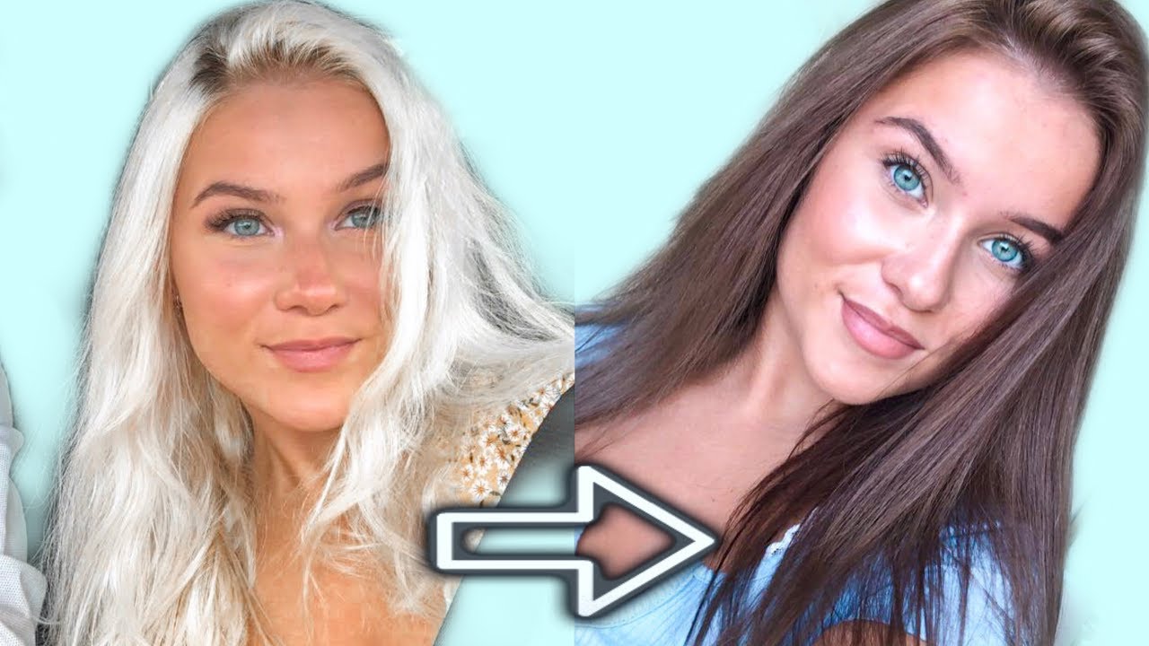 dying my hair from PLATINUM BLONDE to BRUNETTE