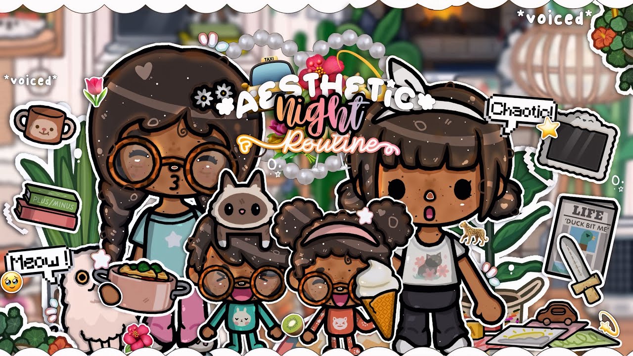 *CHAOTIC* night routine !🐆🌧💐||*VOICED*|| toca boca world rp 🌎🌈🚖