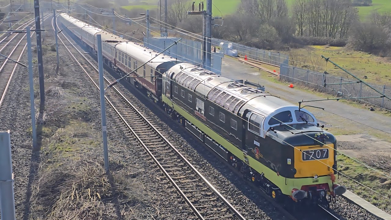 Class 55 Deltic Number 55022 Named Royal Scots Grey Powering The Deltic Express Rail Tour