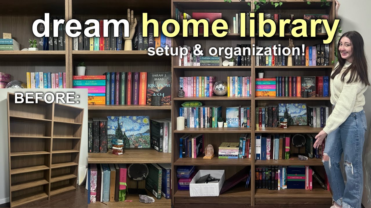 building and organizing my DREAM home library 📚📖🔨 | new book room & bookshelves setup