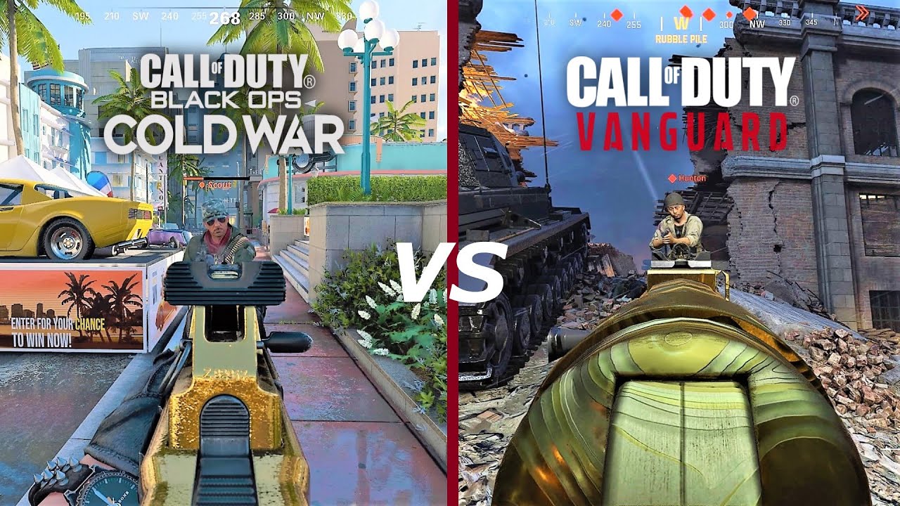 Call of Duty: Black Ops Cold War vs Vanguard | Direct Comparison - Details, Weapons & Gameplay (PS4)