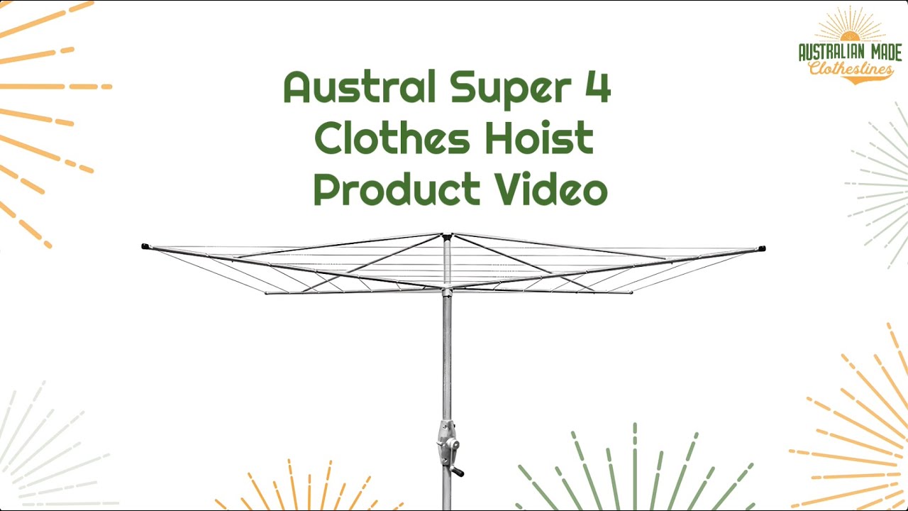 Austral Super 4 Clothes Hoist Product Video - Australian Made Clothesline