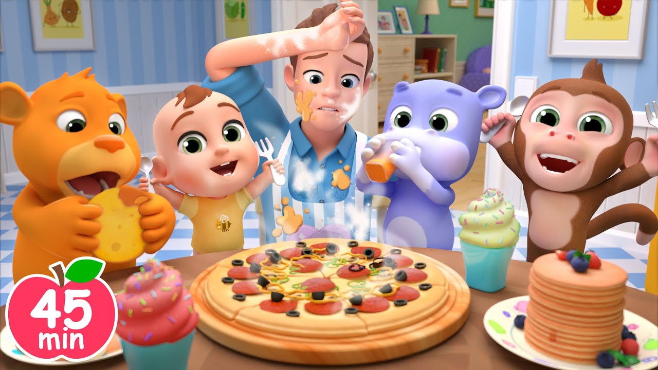 Cooking with Daddy 🍳 Morning Song | Lalafun Nursery Rhymes & Original Kids Song