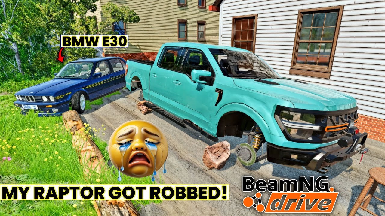 Raptor on Rocks! Wheels Stolen While Visiting Malume | BeamNG #BeamNGRealism #StolenRaptor #FarmTrip