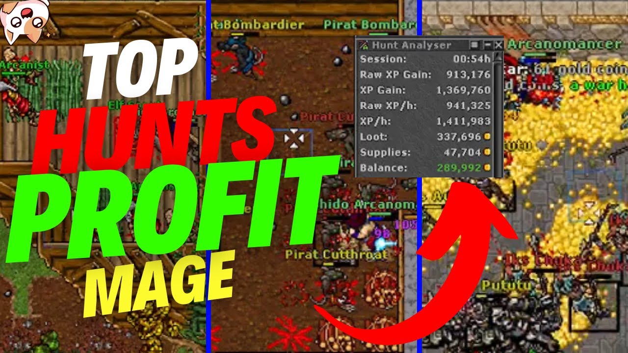 TIBIA HUNT PROFIT MAGE DO LVL 8 AO LVL 200 🧙‍♂️🤑