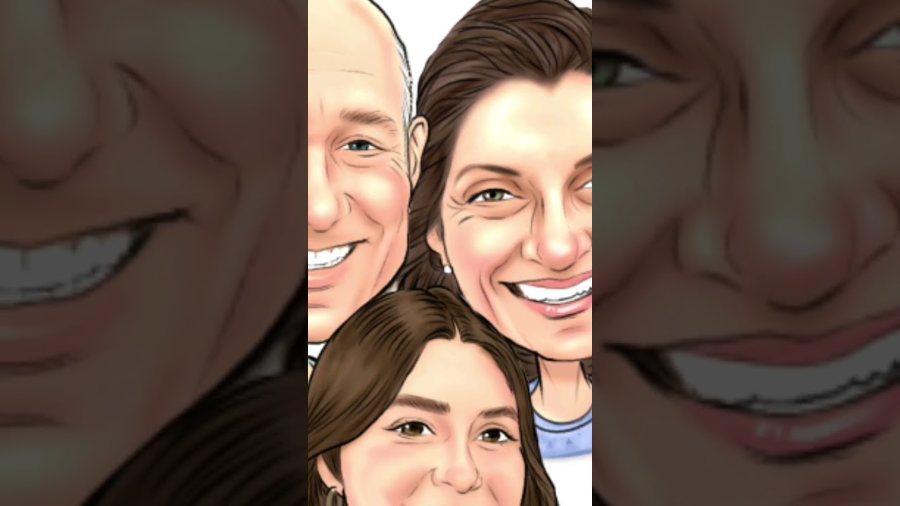 Custom family cartoon portrait artwork #drawing #caricature #custom #cartoonportrait