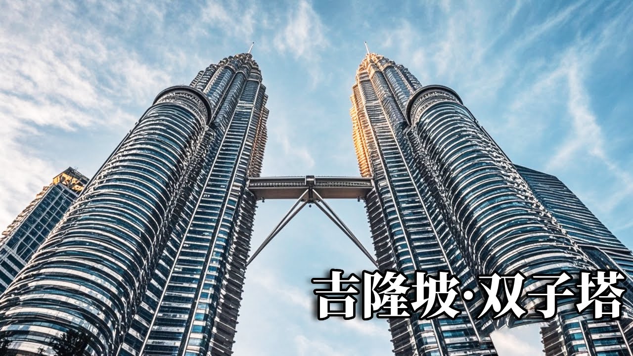 曾是世界第一高楼的吉隆坡双子塔，外层全部采用不锈钢打造，欣赏现代建筑和马来西亚文化的完美融合【行走世界的北京老刘】