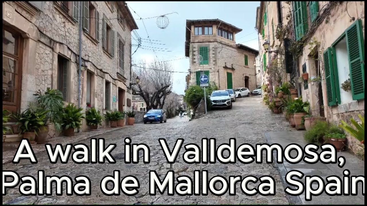 Peaceful Rainy Walk in Valldemossa | Quiet Village Ambience
