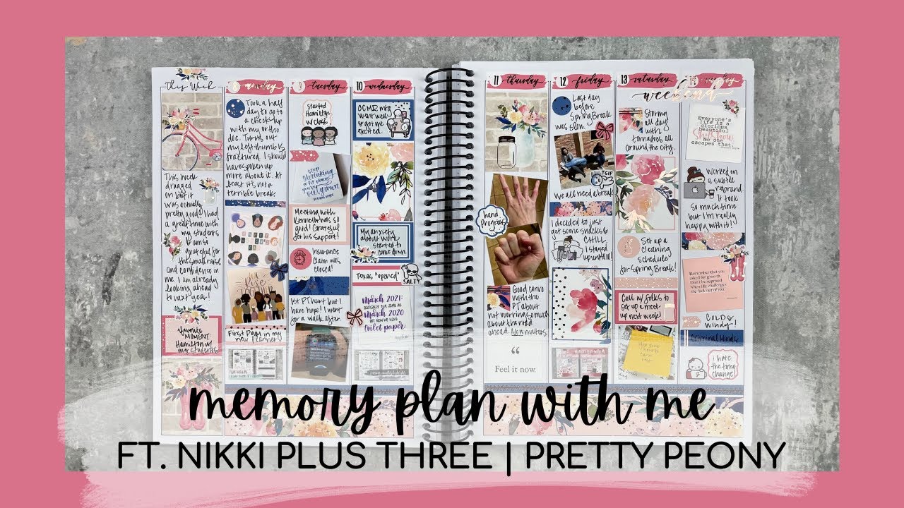 MEMORY PLAN WITH ME | ft. nikki plus three | PRETTY PEONY | tattooed teacher plans