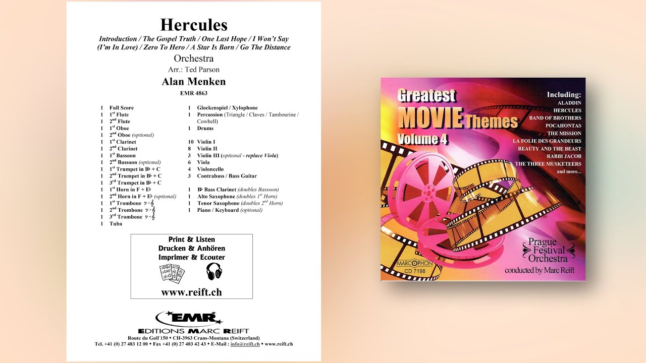 Alan Menken: Hercules - Editions Marc Reift - for Orchestra