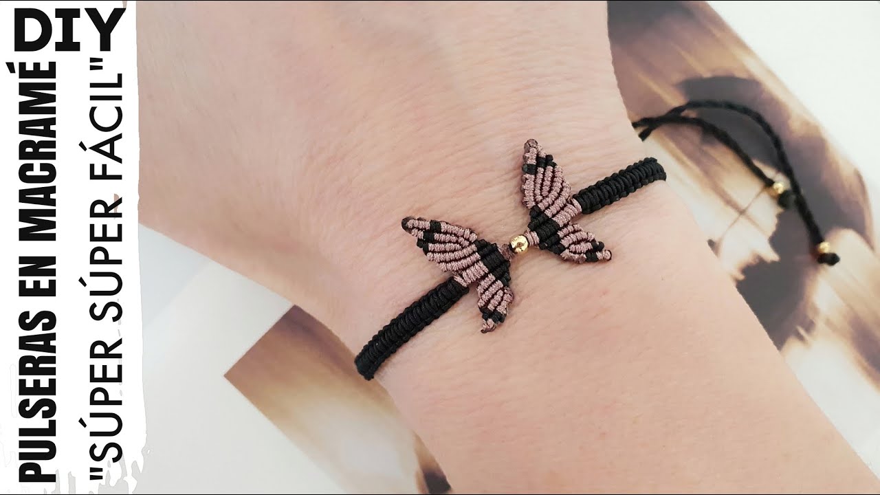 DIY COMO HACER PULSERAS FÁCIL Y RÁPIDO | PULSERA MARIPOSA DE HILO EN MACRAMÉ