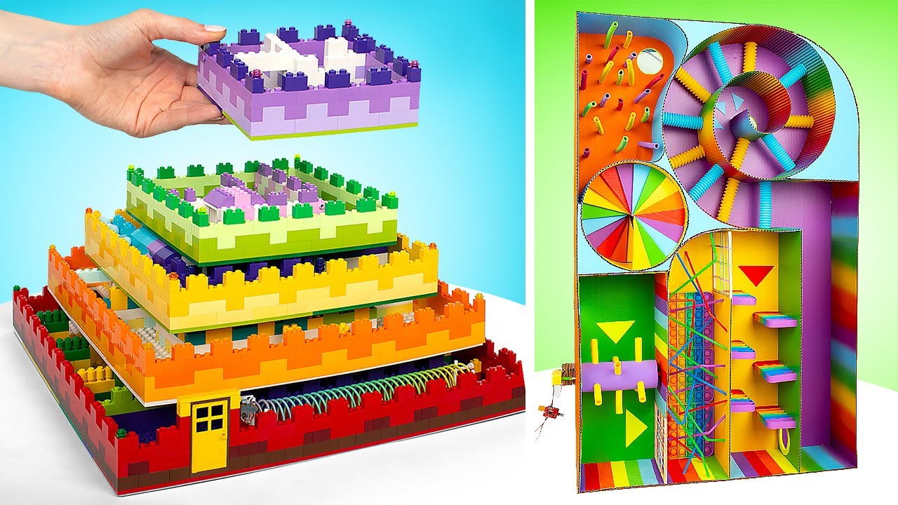 Laberintos divertidos y a la moda para tu hámster || Laberintos POP IT y de LEGO caseros