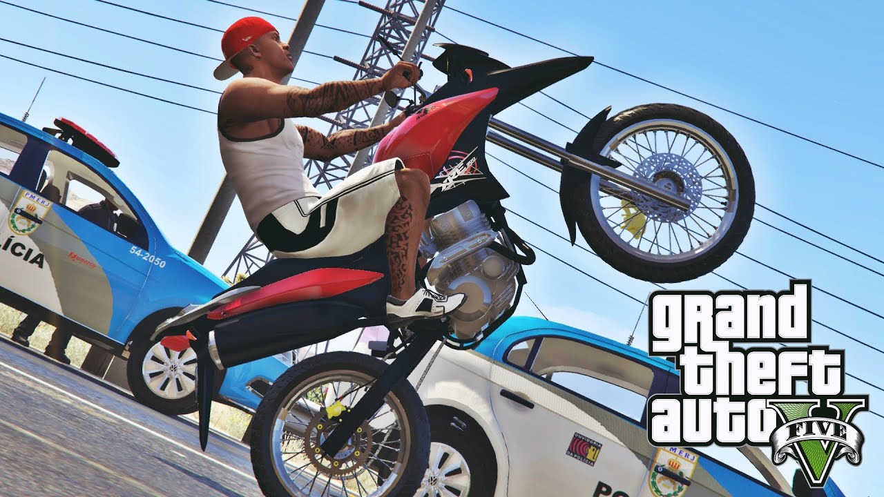 GTA V ROLE DE XRE 300 FUGA NA BLITZ POLICIAL
