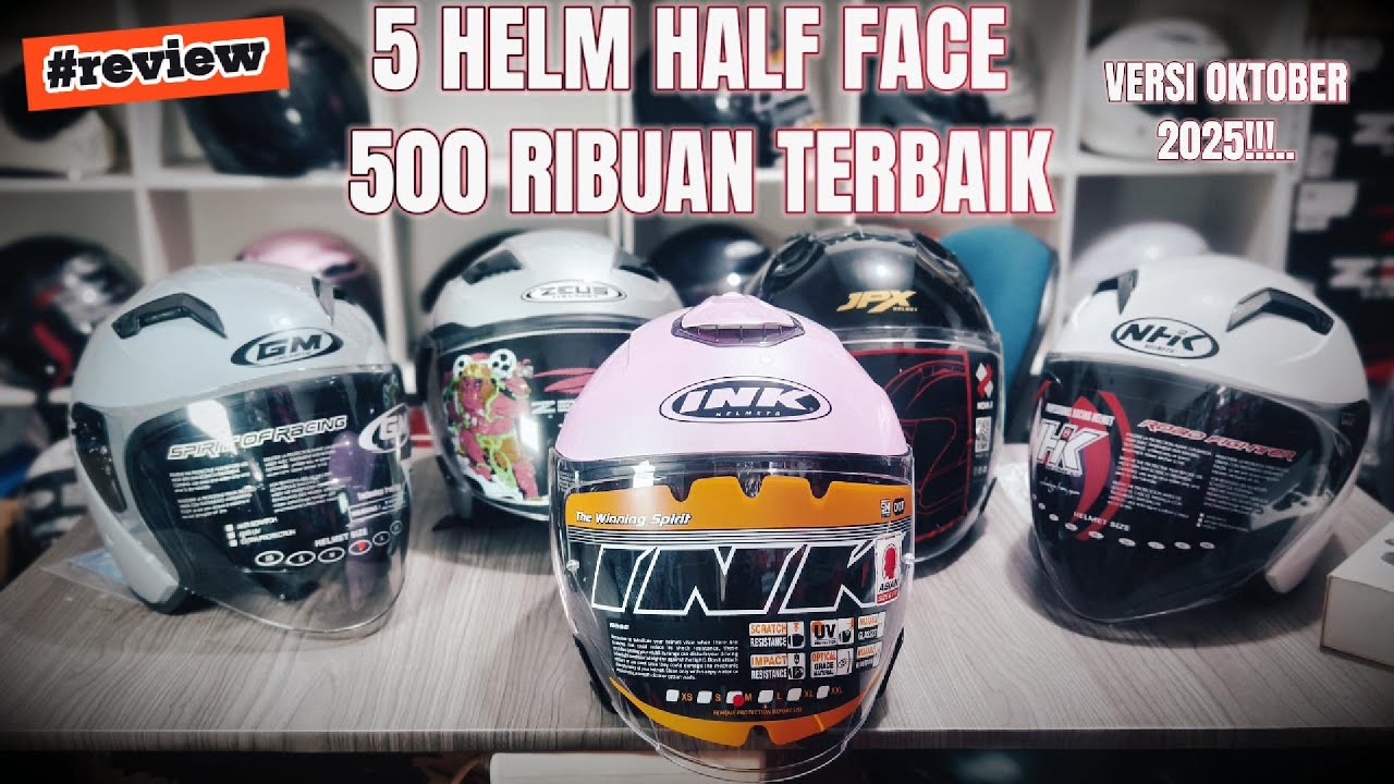 5 helm half face 500 ribuan terbaik di bulan oktober 2025